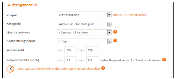 Auftragsdetails Content.de